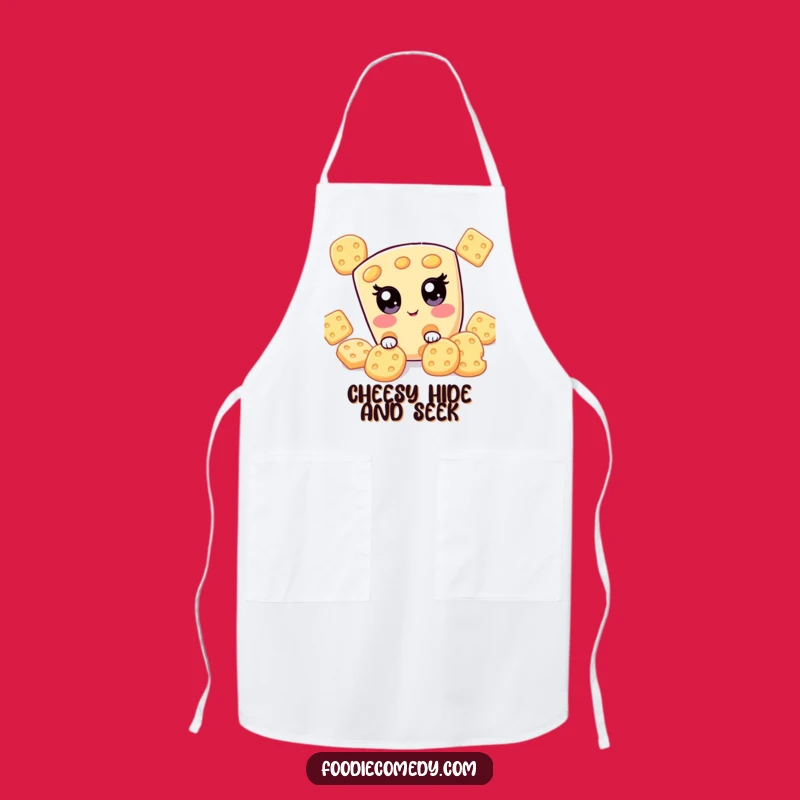 Funny Kawaii Cheese Apron, Culinary Hide-and-Seek Kitchen Gift
