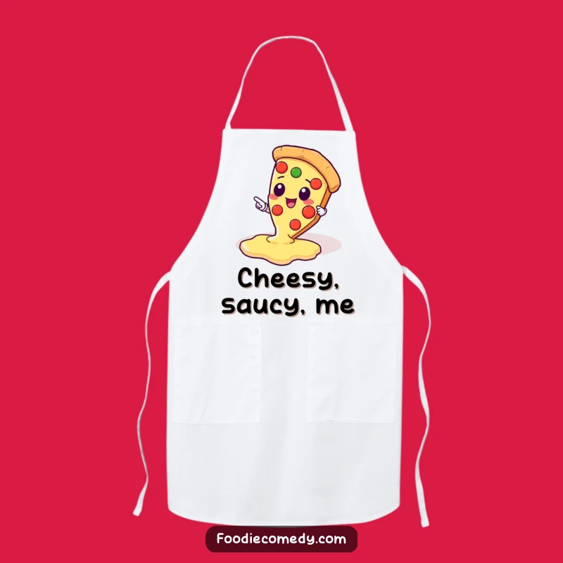 Funny Pizza Pointer Apron - Cute Kawaii Pizza Kitchen Wear - Great Funny Gift