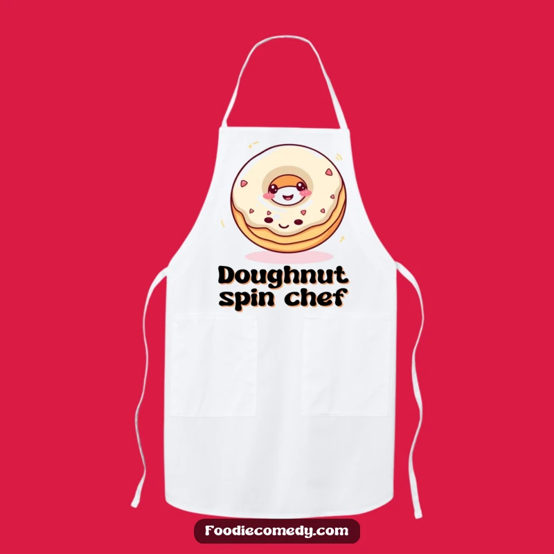 Funny Donut Spin Apron: Bake Up Smiles in the Kitchen