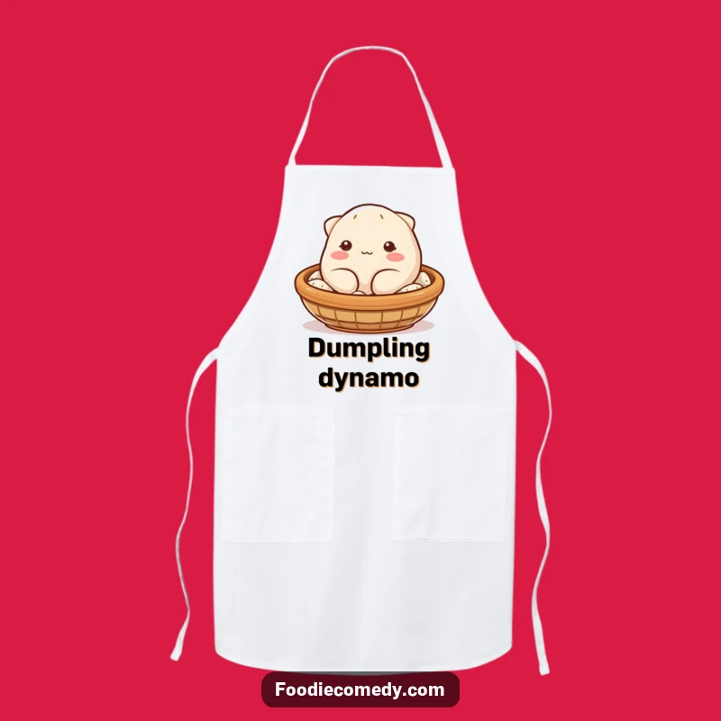 Funny Dumpling Wink Apron: Cute Plump Chef Accessory, Perfect Humorous Gift