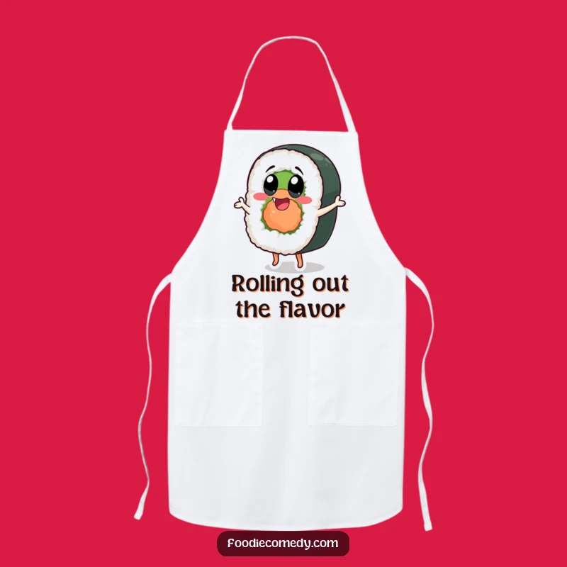 Funny Dancing Sushi Roll Apron: Cook with Joyful Sushi Flair!