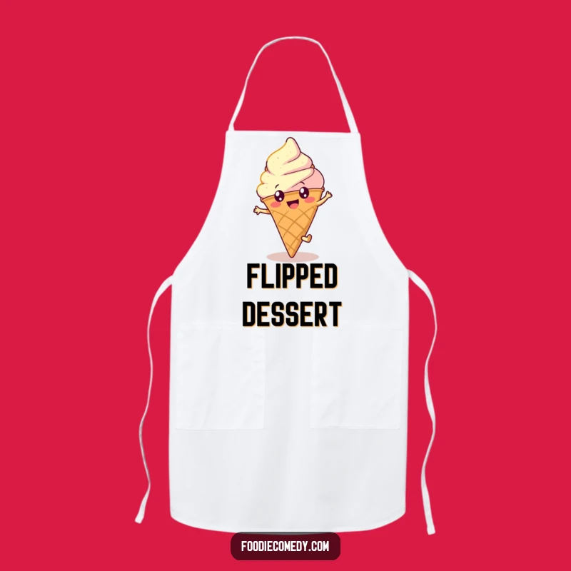 Funny Ice Cream Cartwheel Apron: Happy Round Chef Accessory, Perfect Humorous Gift