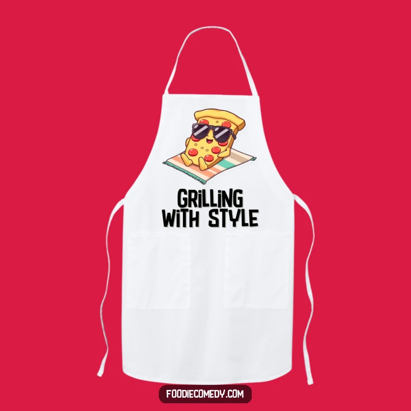 Funny Kawaii Pizza Sunglasses Apron: Cook with Cool, Humorous Kitchen Style