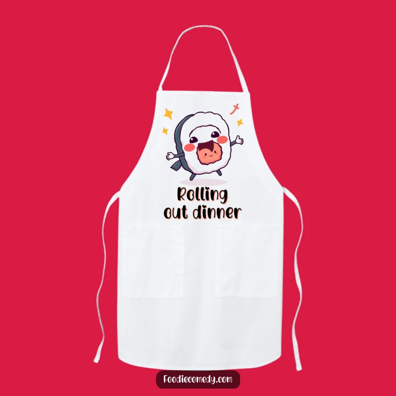 Funny Sushi Roll Jitterbug Apron - Cook with Energetic Flair