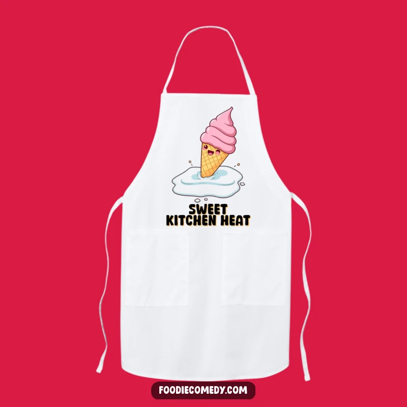 Funny Ice Cream Cone Sliding Apron: Sweet Kitchen Fun Gift for Dessert Lovers!
