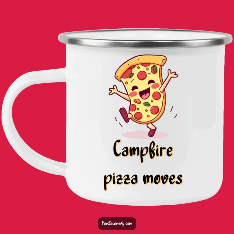 Funny Pizza Breakdance Camping Mug: Hilarious Outdoor Foodie Companion