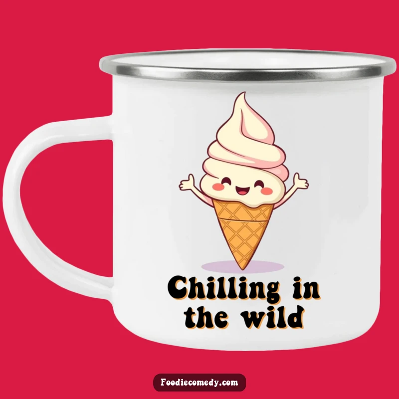 Funny Ice Cream Boogie Camping Mug: Sweet Adventures with Hilarious Vibes!