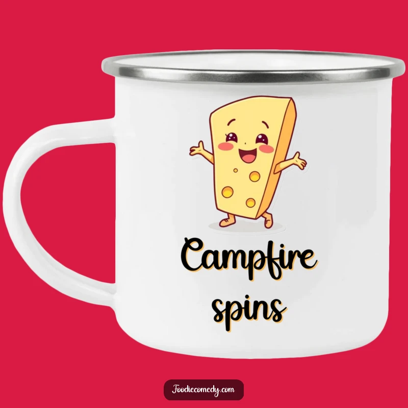 Durable Funny Cheese Breakdance Camping Mug: Adventure-Ready Cheesy Humor