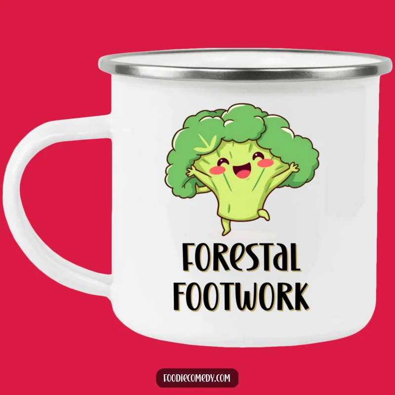 Funny Broccoli Dance Camping Mug: Outdoor Fun with a Healthy Twist
