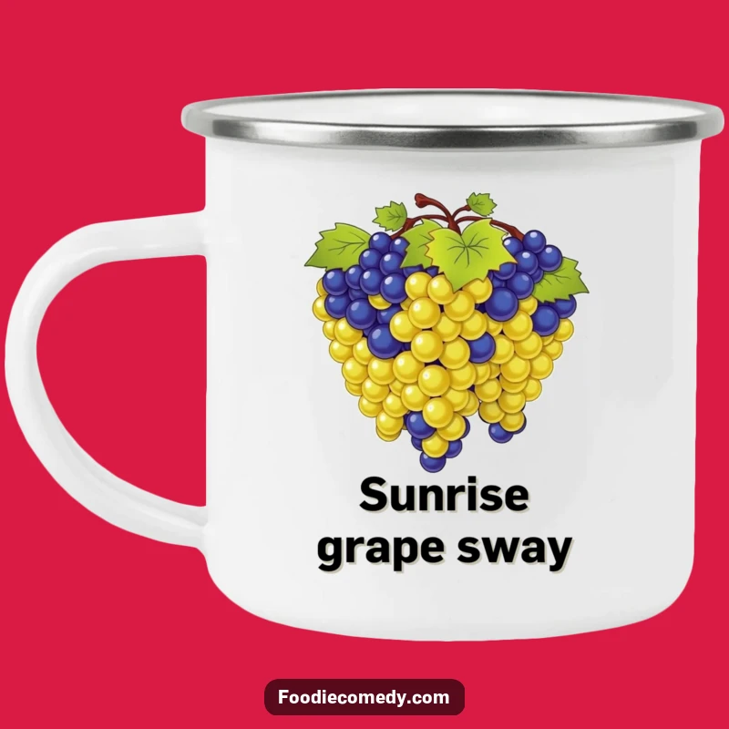 Funny Grape Bunch Camping Mug: Rhythmic Sips for Outdoor Fun!