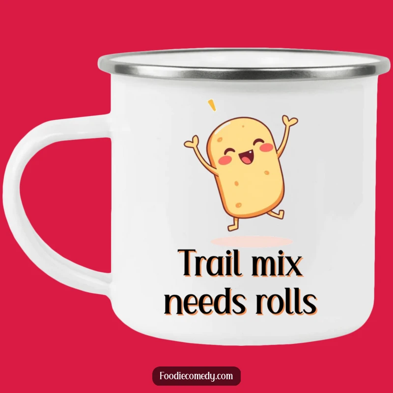 Funny Jigging Bread Roll Camping Mug: Fuel Your Adventures with Baked Cheer