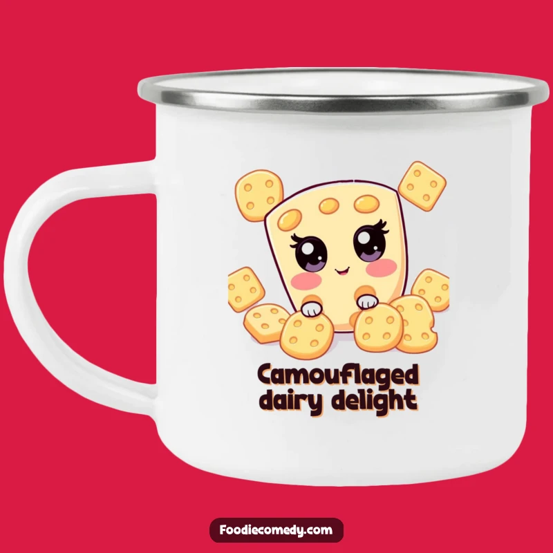 Funny Kawaii Cheese Camping Mug, Outdoor Hide-and-Seek Adventure Gift