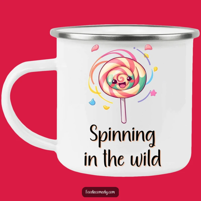 Funny Kawaii Lollipop Camping Mug, Outdoor Swirling Treat Gift