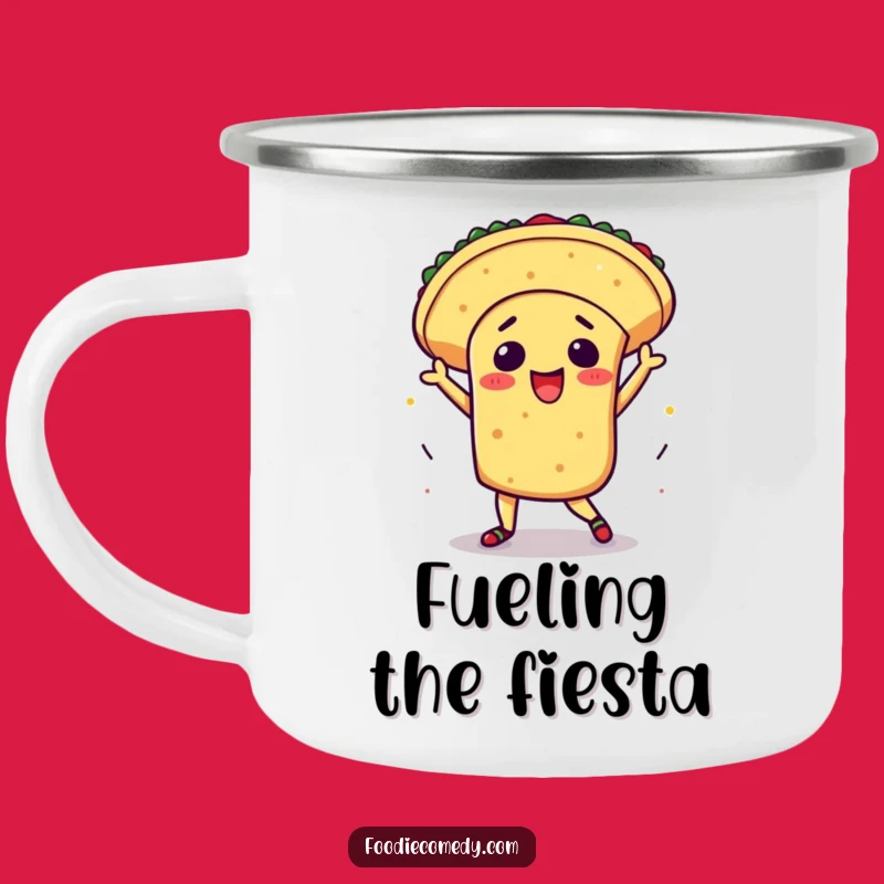 Funny Kawaii Taco Fiesta Camping Mug: Outdoor Dance Humor