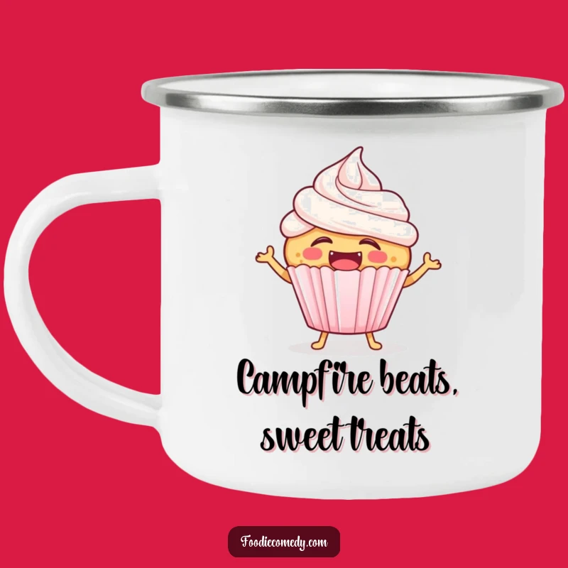 Funny Laughing Cupcake Camping Mug - Fuel Your Adventures with Sweet Humor