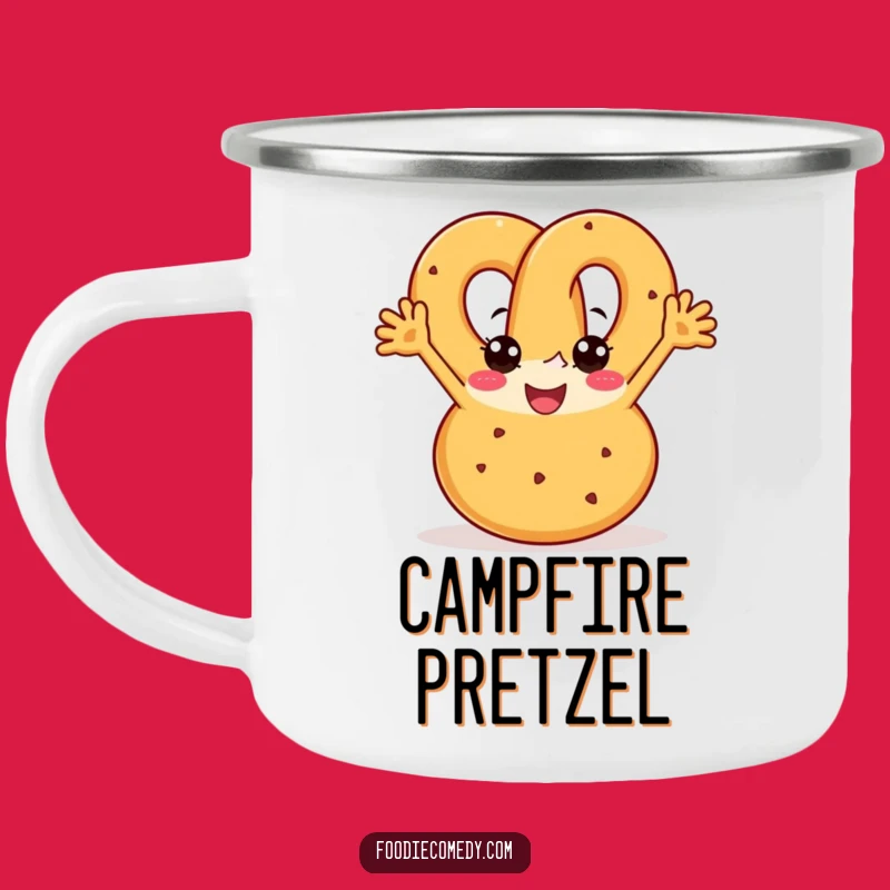Funny Pretzel Boogie Camping Mug - Snack Dance Fuel!