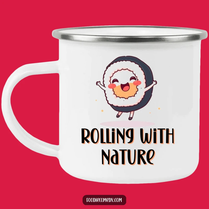 Funny Sushi Ballet Dancer Camping Mug: Enjoy Your Brew with Graceful Humor!