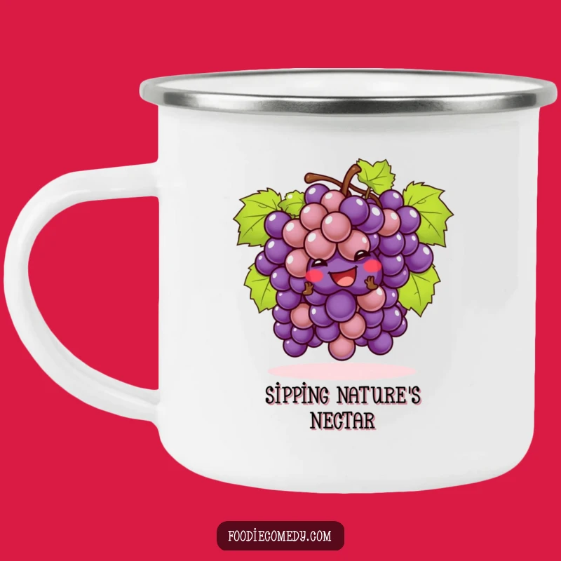 Funny Grapes Cha-Cha Camping Mug - Adventure with Fruity Beats