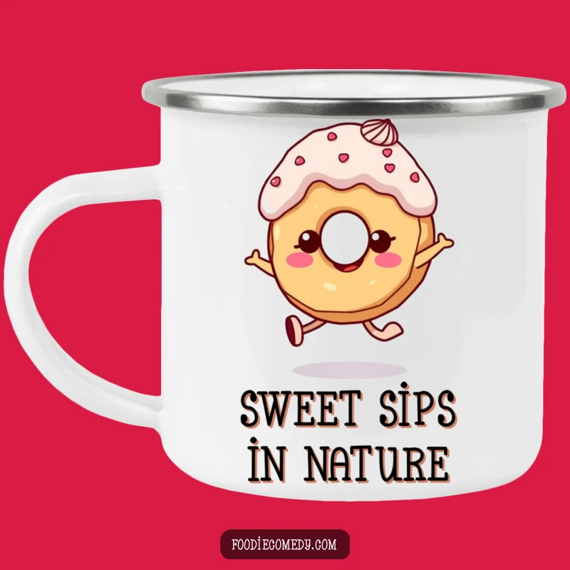 Funny Donut Skipping Camping Mug: Sweet Sips on Your Adventures!