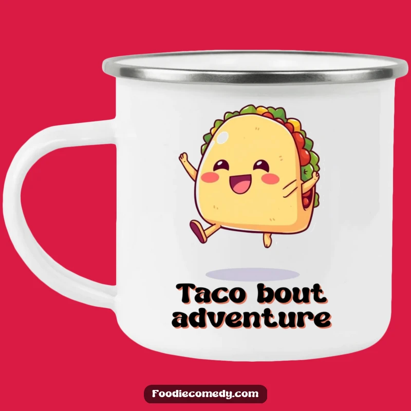 Funny Jumping Taco Camping Mug - Hilarious Mexican Food Drinkware Gift
