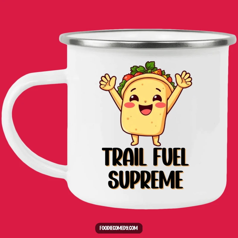 Funny Cheerful Taco Camping Mug - Spicy Salsa Adventure Drinkware