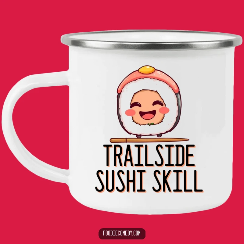Funny Sushi Chopstick Camping Mug: Enjoy Your Drinks with Hilarious Foodie Adventure