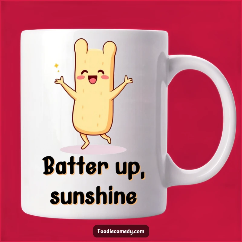 Funny Beaming Baguette Charleston Mug - A Groovy Gift for Bread Lovers