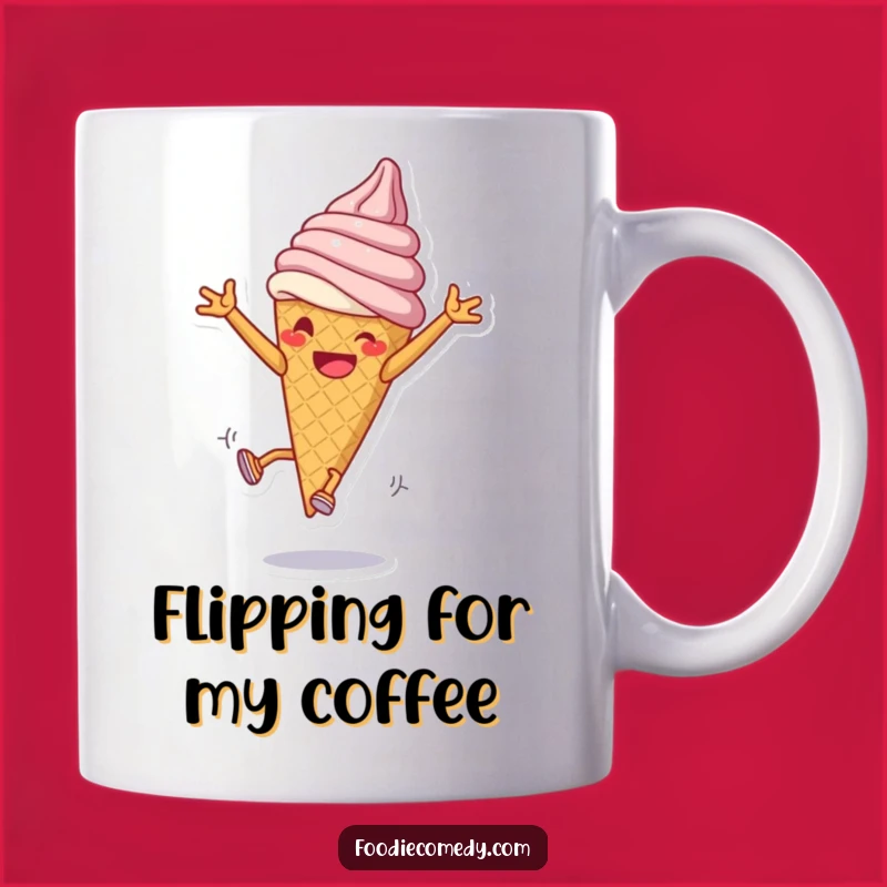 Funny Ice Cream Cartwheel Mug - Hilarious Dessert Treat Gift