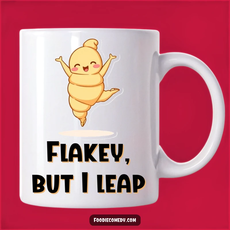 Funny Croissant Ballet Leap Mug: Elegant and Humorous Gift for Pastry Lovers