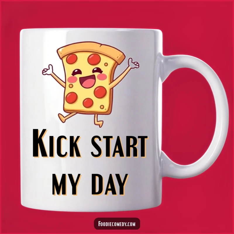 Funny Dancing Pizza Mug - Kick Up Your Heels with Morning Fun