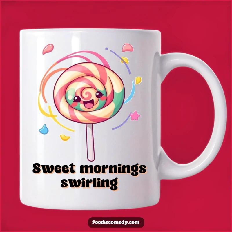Funny Kawaii Lollipop Swirl Mug, a Sweet Treat Gift for Candy Lovers