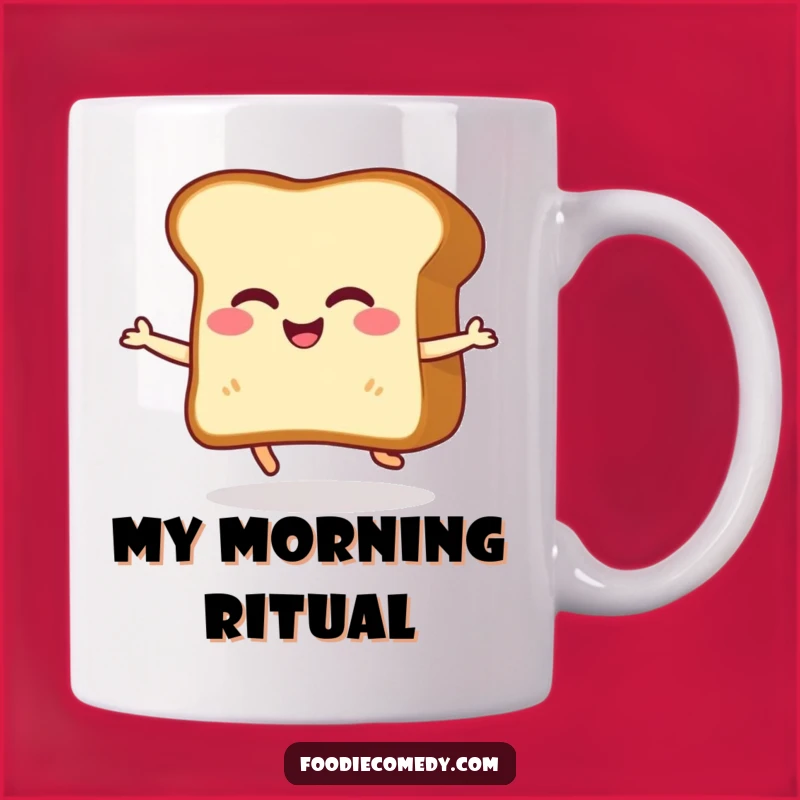 Funny Toast Mug: Giggling Bread Shuffle - Perfect Humorous Gift for Breakfast Lovers