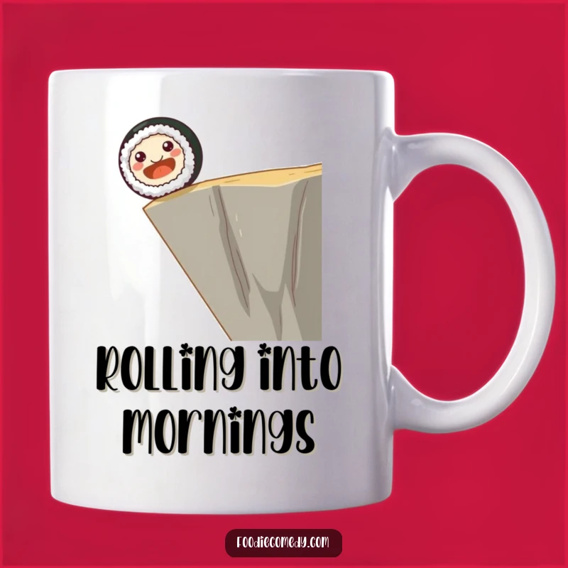 Funny Sushi Roll Cliff Dive Mug - Hilarious Foodie Adventure Gift