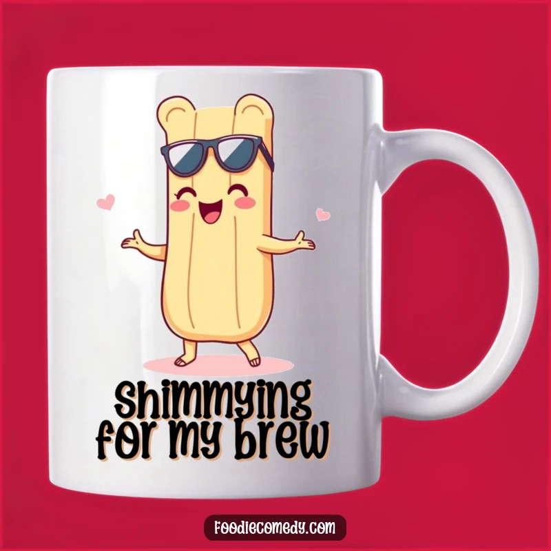 Funny Baguette Shimmy Mug: Delighted Bread Grooving with Style, Perfect Gift