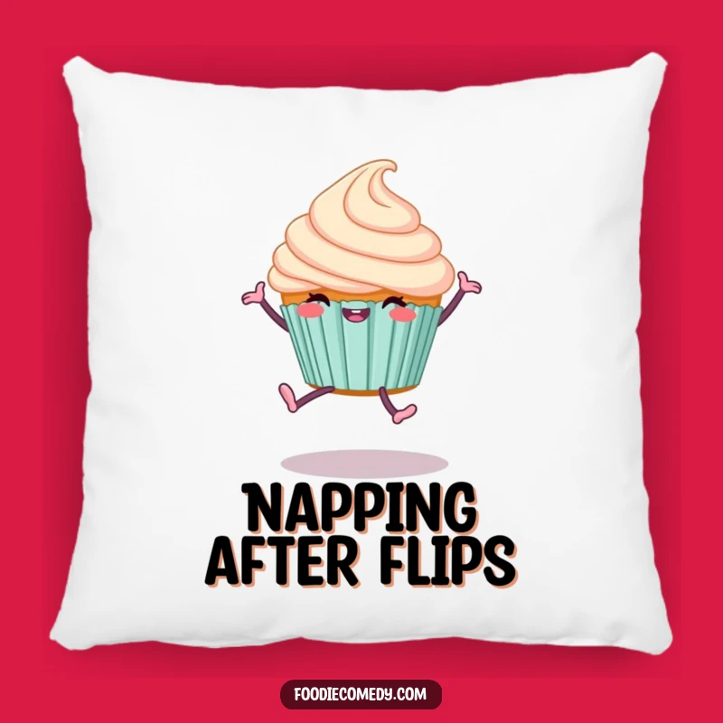 Cozy Funny Cupcake Cartwheel Pillow: Soft & Joyful Dessert Cushion