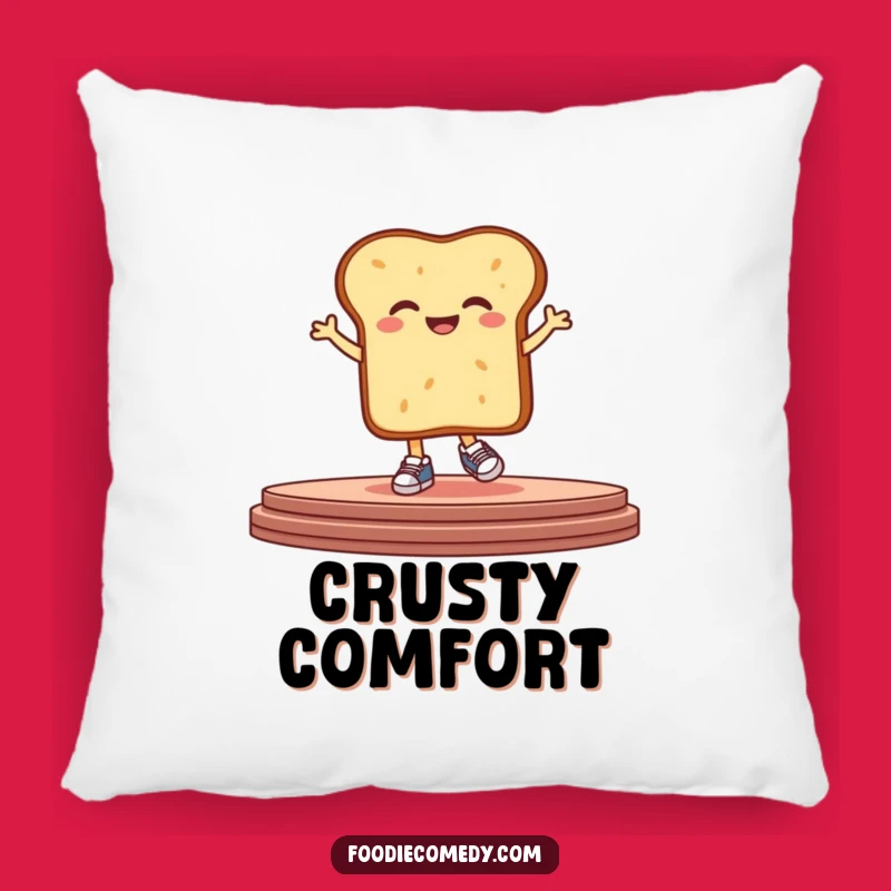 Funny Bread Hop Pillow: Cozy Giggling Starchy Character Cushion, Perfect Humorous Gift