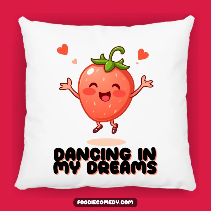 Funny Strawberry Folk Dance Pillow - Cozy Berry Comfort
