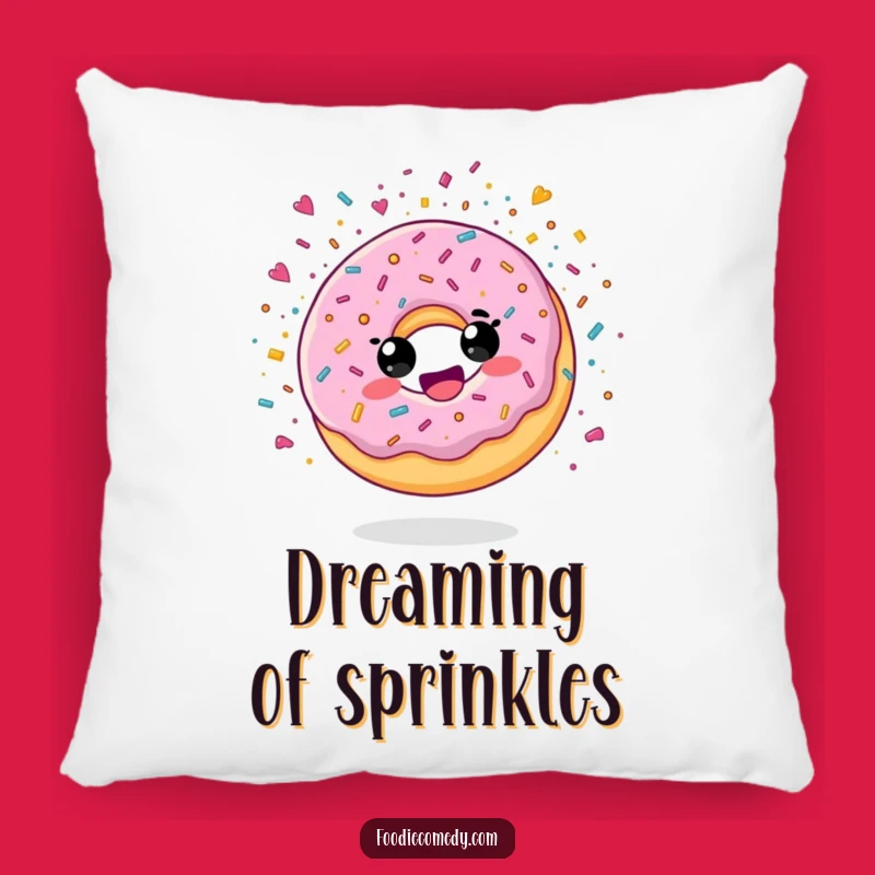 Funny Donut Confetti Pillow: Sweet Dreams Filled with Sugary Joy