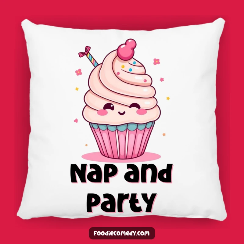 Funny Cupcake Party Pillow - Kawaii Comfort & Decor