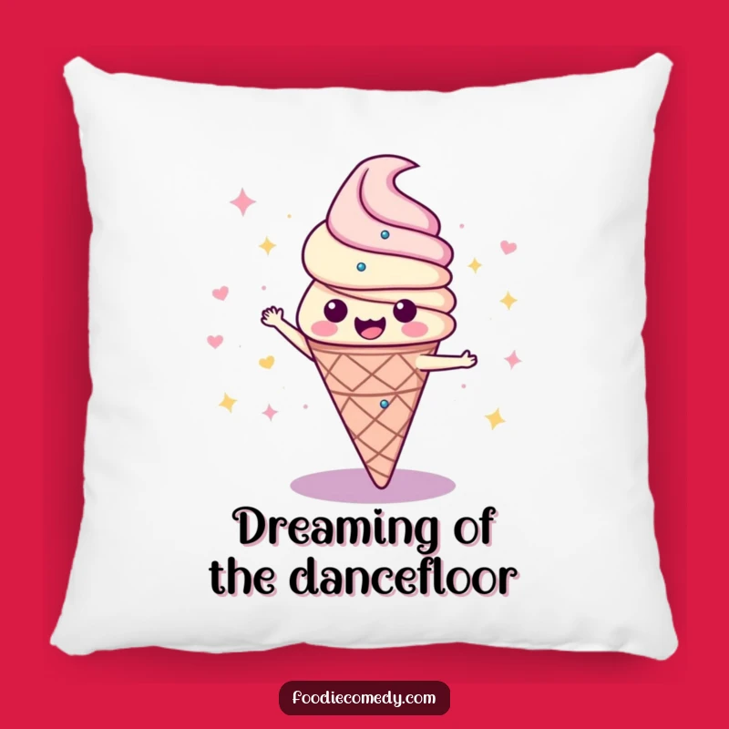 Funny Disco Ice Cream Cone Pillow: Snuggle Up with Swirly Fun!