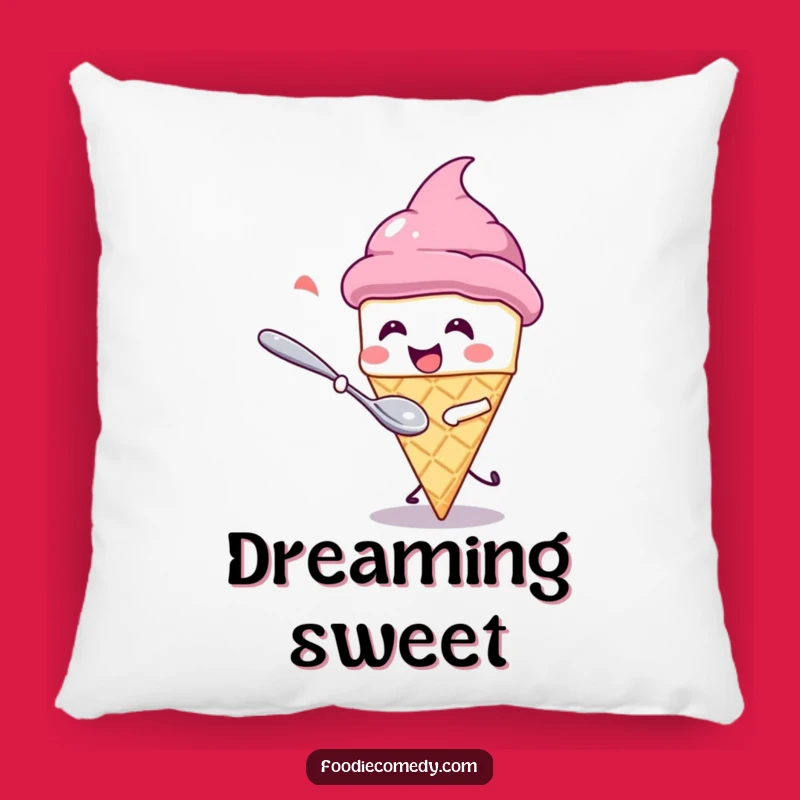 Funny Kawaii Ice Cream Pillow: Soft & Humorous Dessert Chase Comfort
