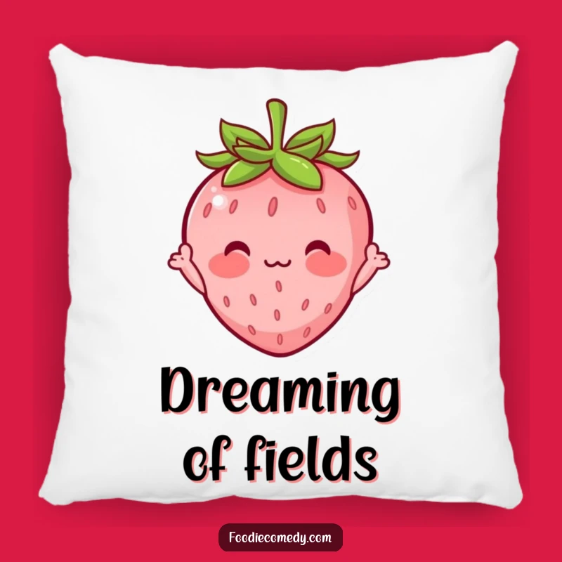 Funny Shy Strawberry Pillow: Cute Waving Character Comfort Gift