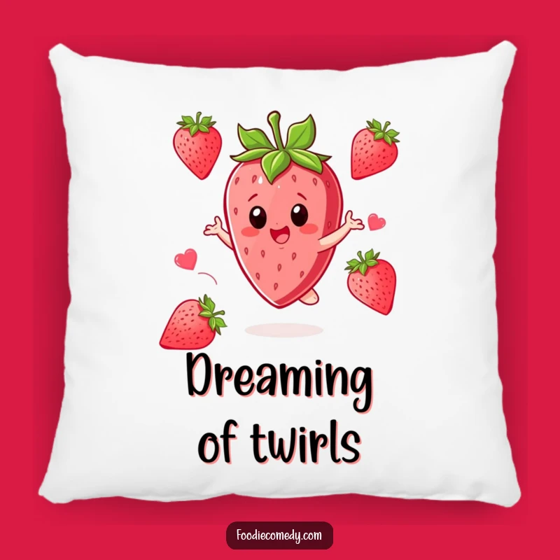 Funny Strawberry Twirl Pillow: Cozy Comfort with Sweetness