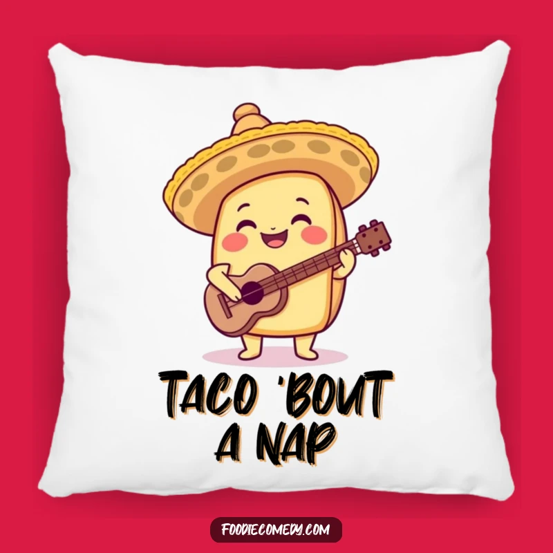 Funny Taco Sombrero Guitar Pillow: Cuddle Up with Festive Musical Fun!