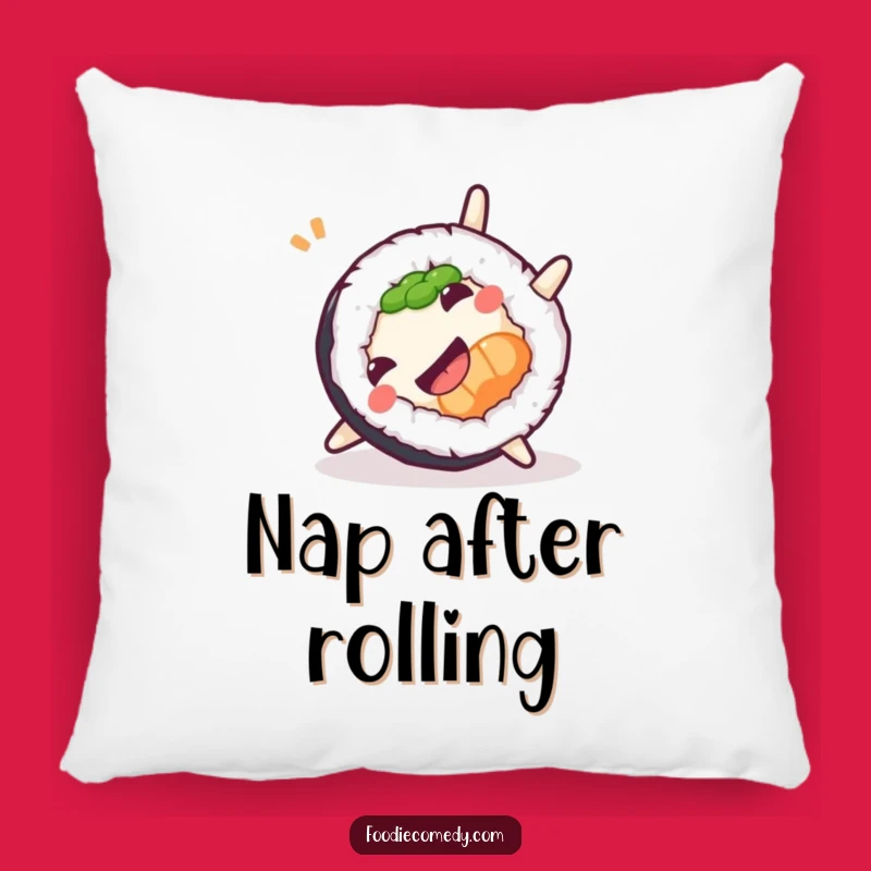 Cozy Funny Sushi Somersault Pillow: Soft & Playful Foodie Cushion