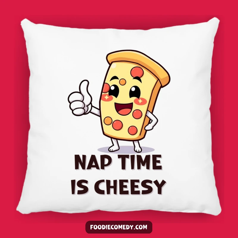 Funny Pizza Slice Thumbs Up Pillow: Cuddle Up with Cheesy Comfort and Humor!