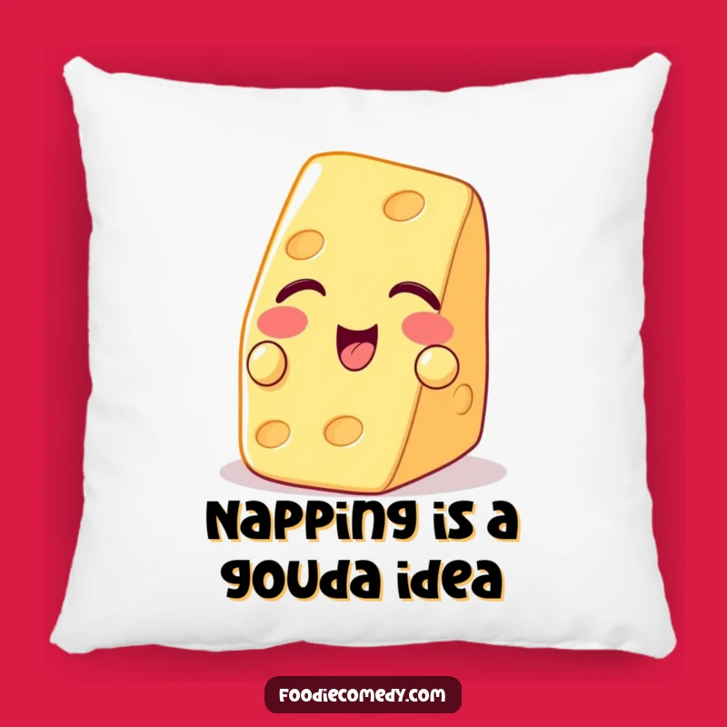 Funny Winking Cheese Pillow - Cozy Comfort with a Cheesy Twist