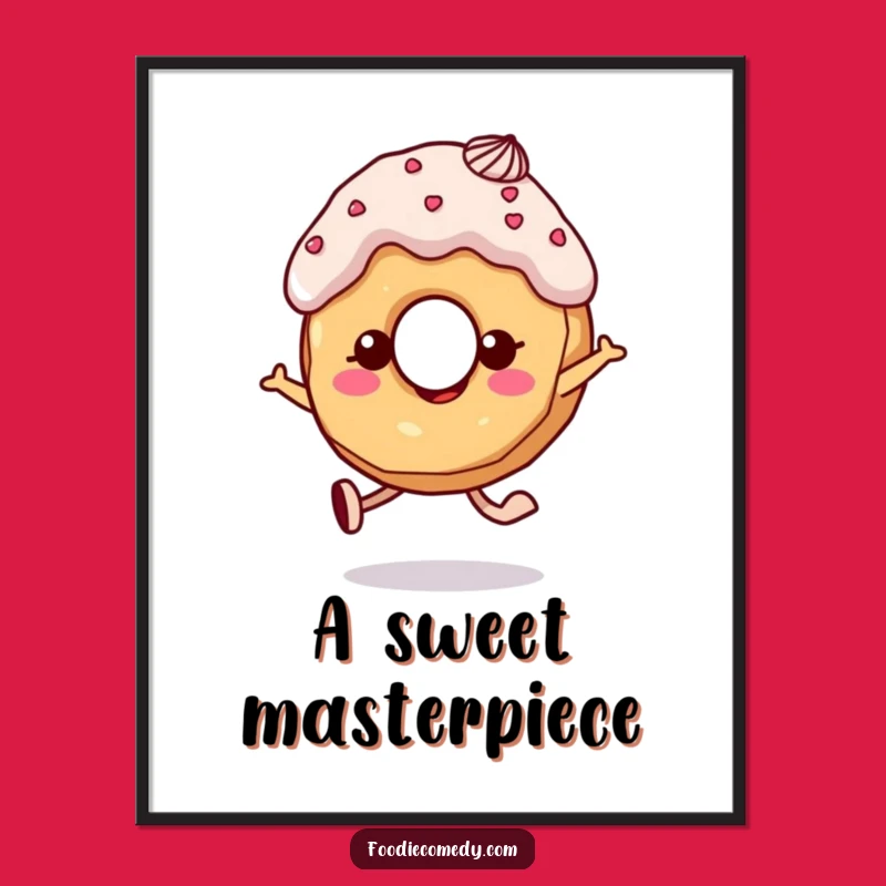Funny Donut Skipping Digital Art: Instant Joy for Your Space!
