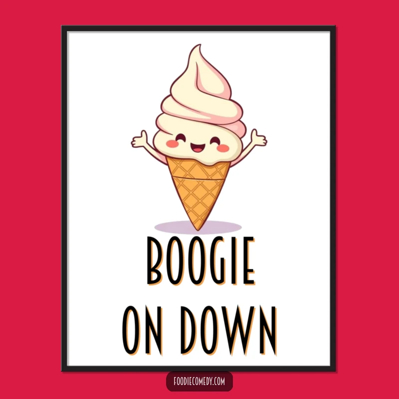 Funny Ice Cream Boogie Print: Sweet Digital Art for a Cheerful Space!