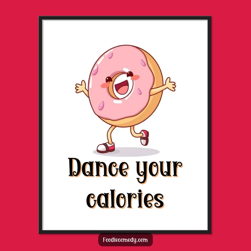 Funny Donut Tap Dance Print: Instant Sweet Art, Unique Gift